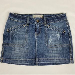 American Rag Distressed Jean Skirt with Pockets